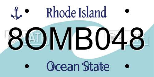 8OMB048 Rhode Island License Plate