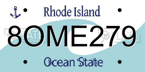 8OME279 Rhode Island License Plate