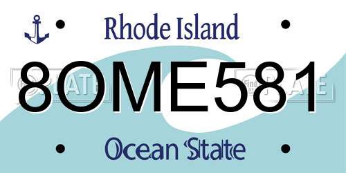 8OME581 Rhode Island License Plate