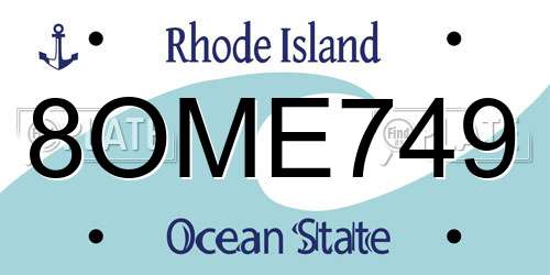 8OME749 Rhode Island License Plate
