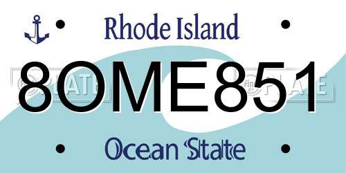 8OME851 Rhode Island License Plate