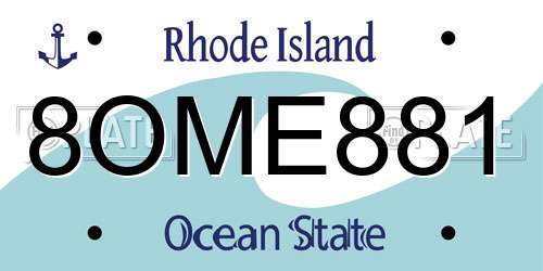8OME881 Rhode Island License Plate