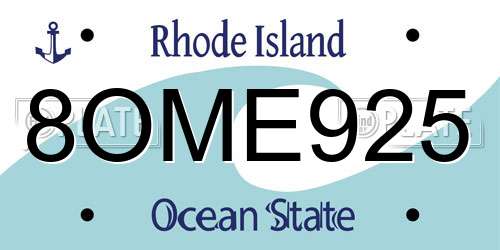 8OME925 Rhode Island License Plate