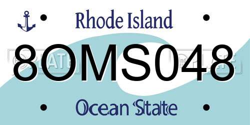 8OMS048 Rhode Island License Plate