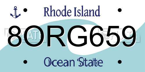 8ORG659 Rhode Island License Plate
