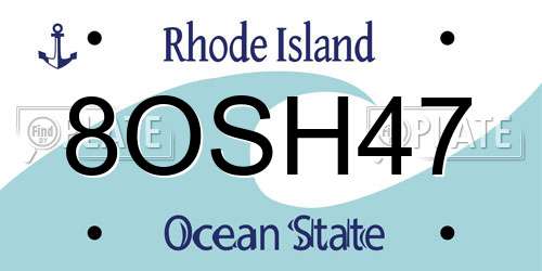 8OSH47 Rhode Island License Plate