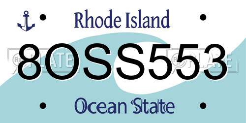 8OSS553 Rhode Island License Plate