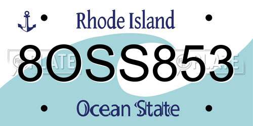 8OSS853 Rhode Island License Plate