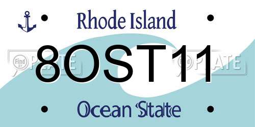 8OST11 Rhode Island License Plate