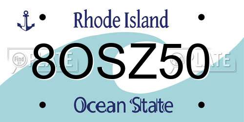 8OSZ50 Rhode Island License Plate
