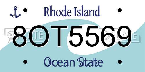 8OT5569 Rhode Island License Plate