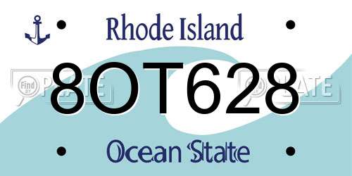 8OT628 Rhode Island License Plate