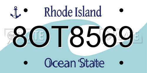8OT8569 Rhode Island License Plate