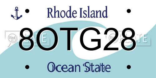 8OTG28 Rhode Island License Plate