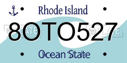 8OTO527 Rhode Island License Plate