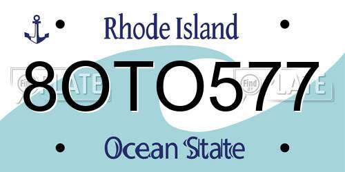 8OTO577 Rhode Island License Plate