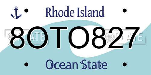 8OTO827 Rhode Island License Plate