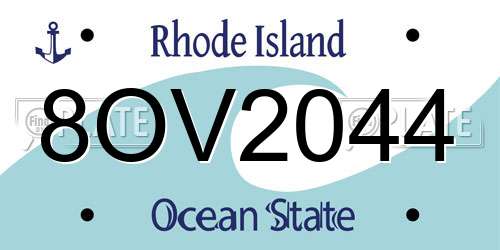 8OV2044 Rhode Island License Plate