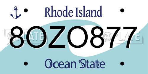 8OZO877 Rhode Island License Plate