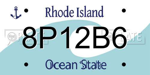 8P12B6 Rhode Island License Plate