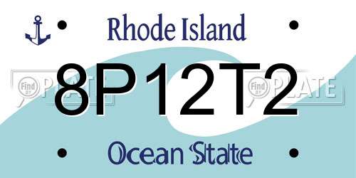 8P12T2 Rhode Island License Plate