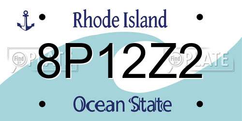8P12Z2 Rhode Island License Plate