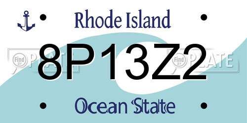 8P13Z2 Rhode Island License Plate