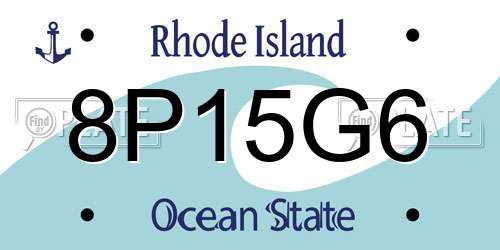 8P15G6 Rhode Island License Plate