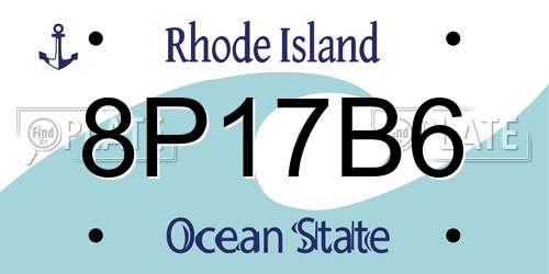 8P17B6 Rhode Island License Plate