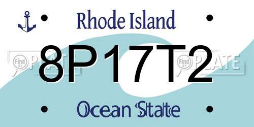 8P17T2 Rhode Island License Plate