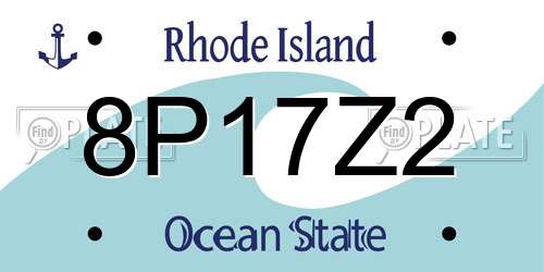 8P17Z2 Rhode Island License Plate