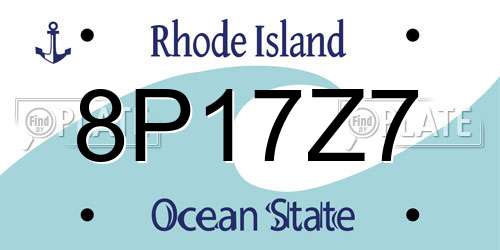 8P17Z7 Rhode Island License Plate
