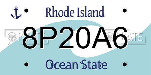 8P20A6 Rhode Island License Plate