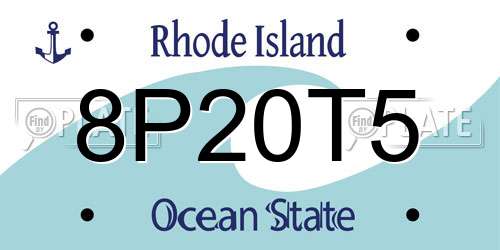 8P20T5 Rhode Island License Plate