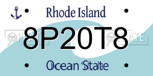 8P20T8 Rhode Island License Plate