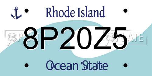 8P20Z5 Rhode Island License Plate