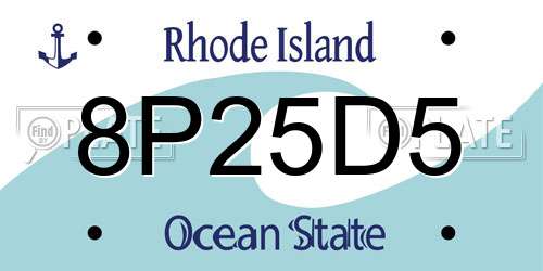 8P25D5 Rhode Island License Plate