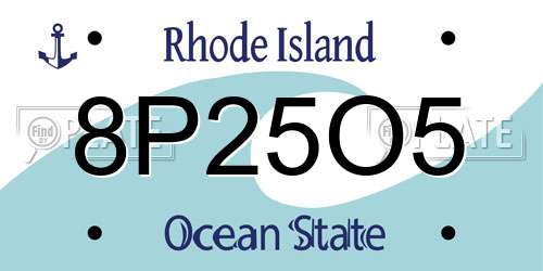 8P25O5 Rhode Island License Plate