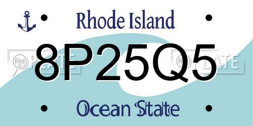 8P25Q5 Rhode Island License Plate