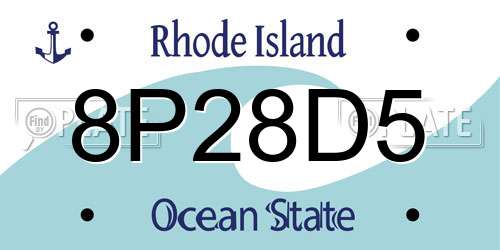 8P28D5 Rhode Island License Plate