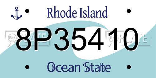 8P35410 Rhode Island License Plate
