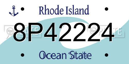 8P42224 Rhode Island License Plate