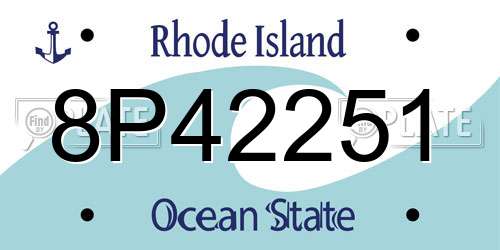 8P42251 Rhode Island License Plate
