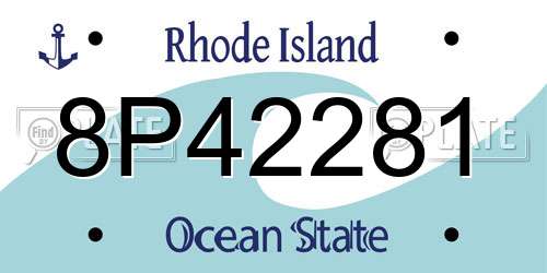 8P42281 Rhode Island License Plate