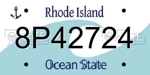 8P42724 Rhode Island License Plate