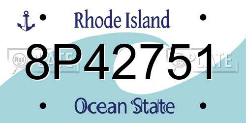 8P42751 Rhode Island License Plate