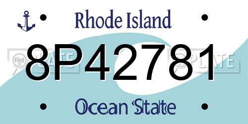 8P42781 Rhode Island License Plate