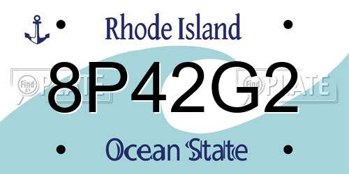 8P42G2 Rhode Island License Plate