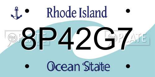 8P42G7 Rhode Island License Plate