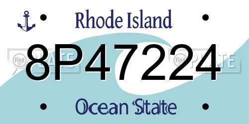 8P47224 Rhode Island License Plate